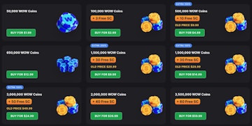 WOW Vegas Coin Bundles