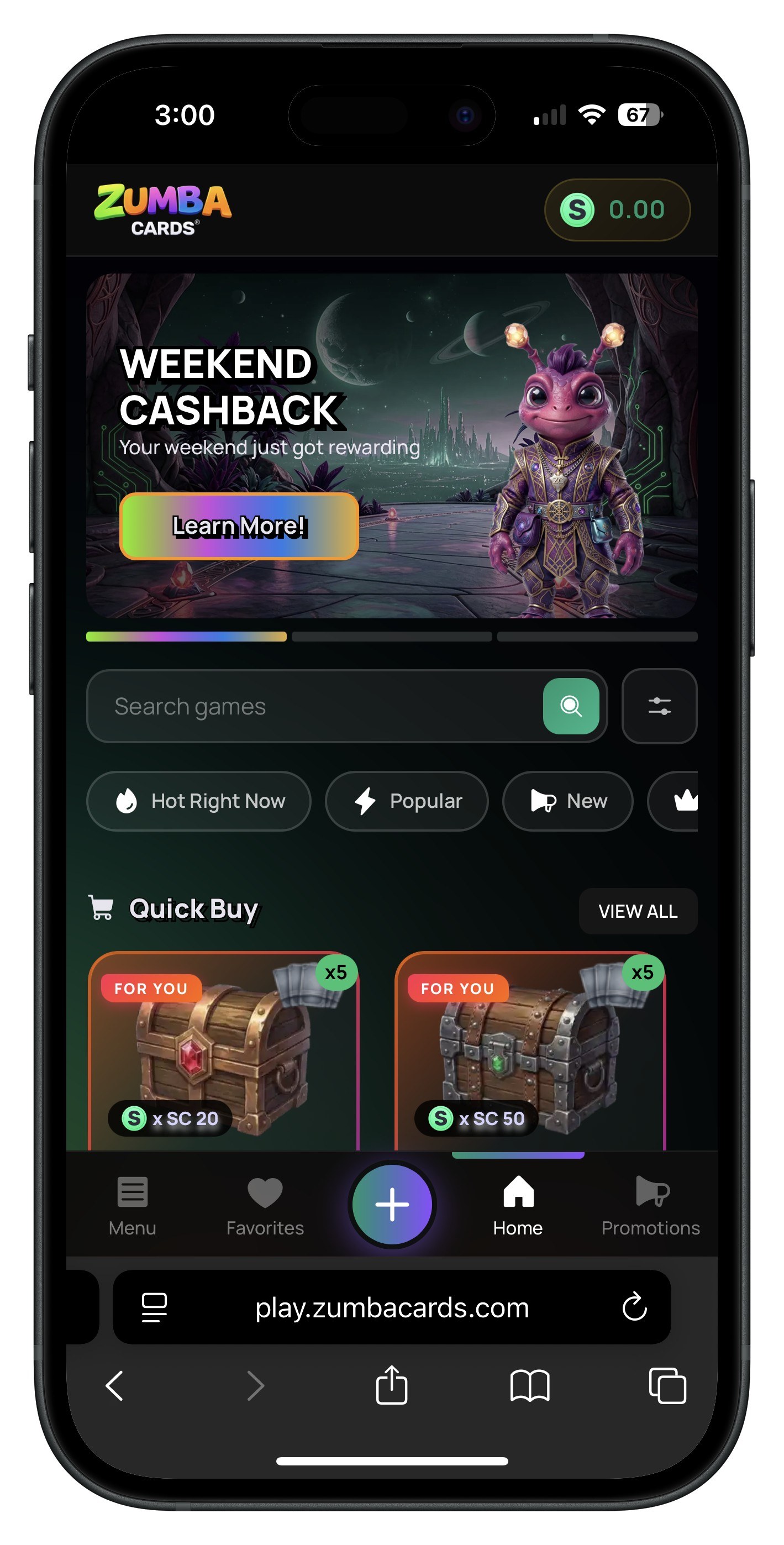 Zumba Cards Lobby