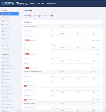 FanDuel Sportsbook Live Betting