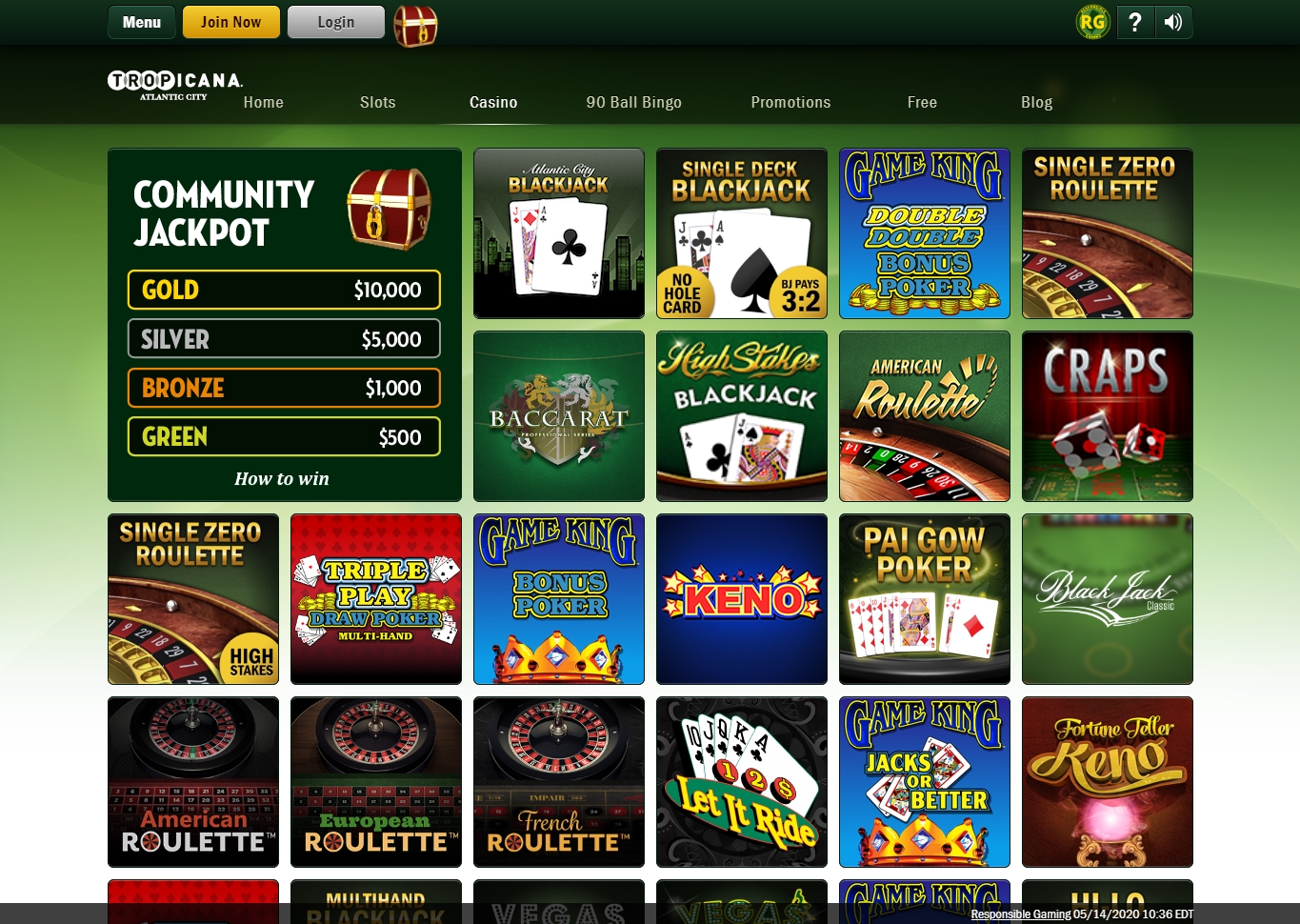 tropicana online casino nj