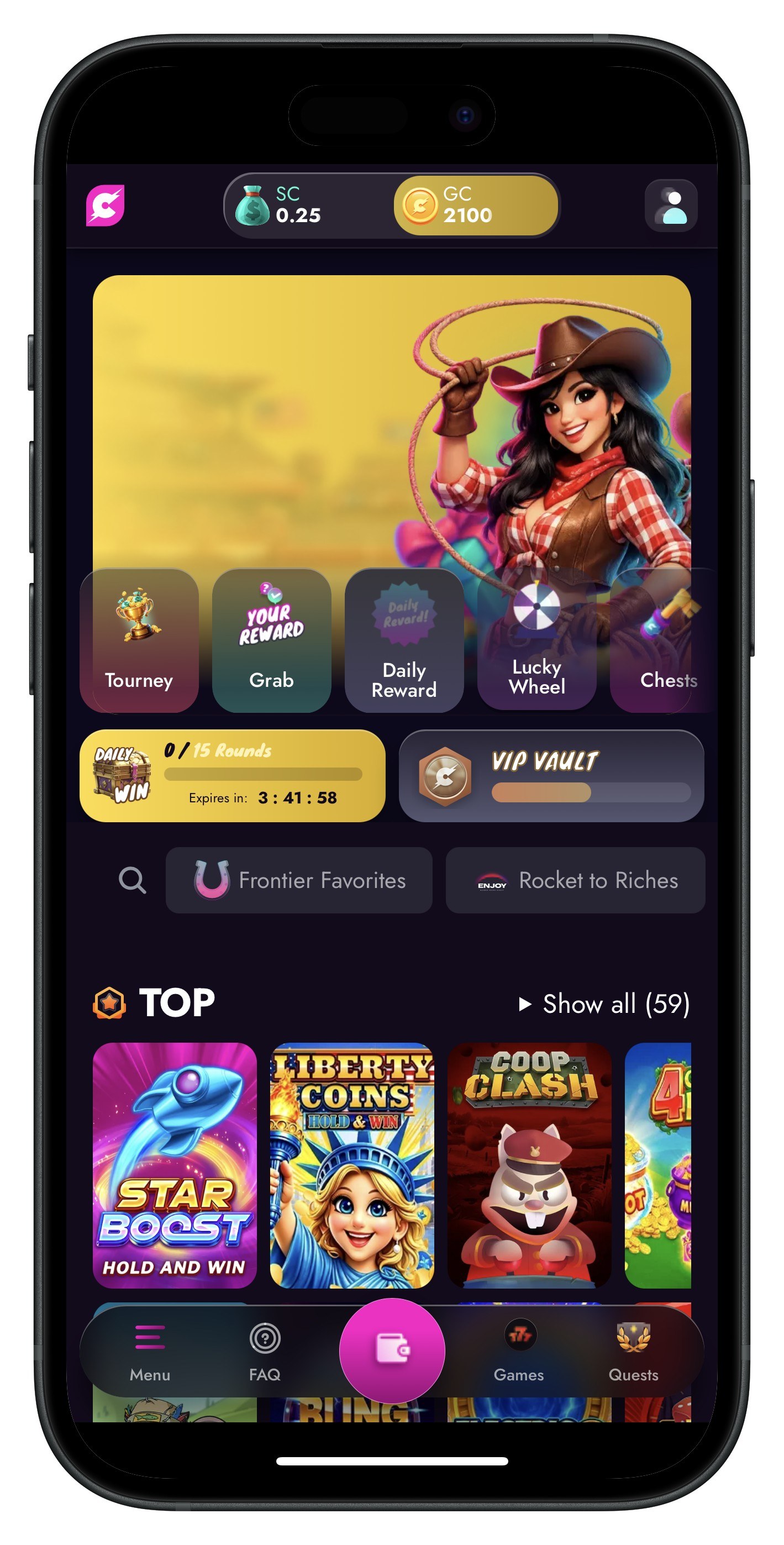 Cashoomo App Lobby