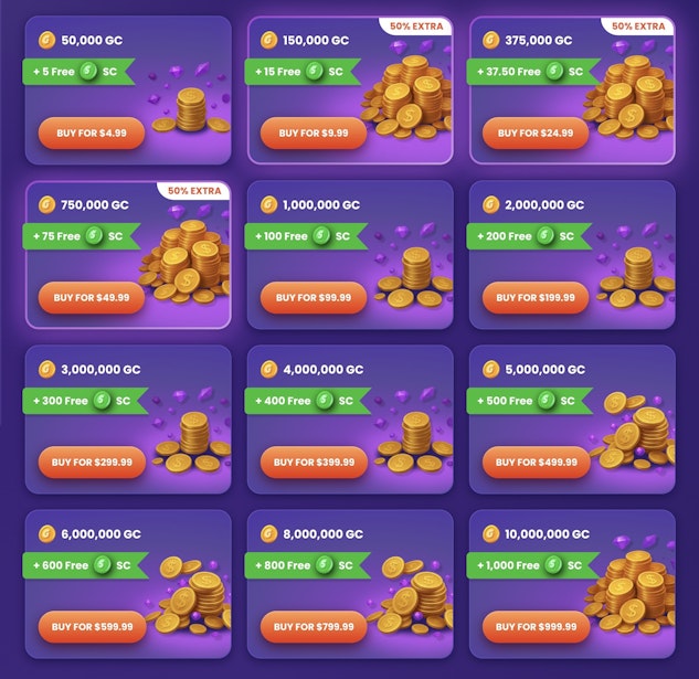 Lucky Slots Gold Coin Packages