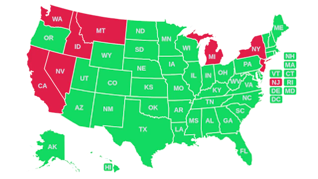 Map of Legal Sweepstakes Casino States