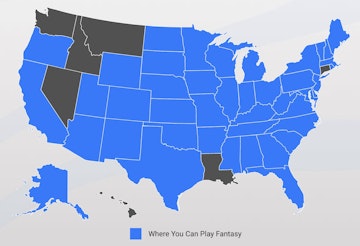Map of where Fanduel DFS is legal