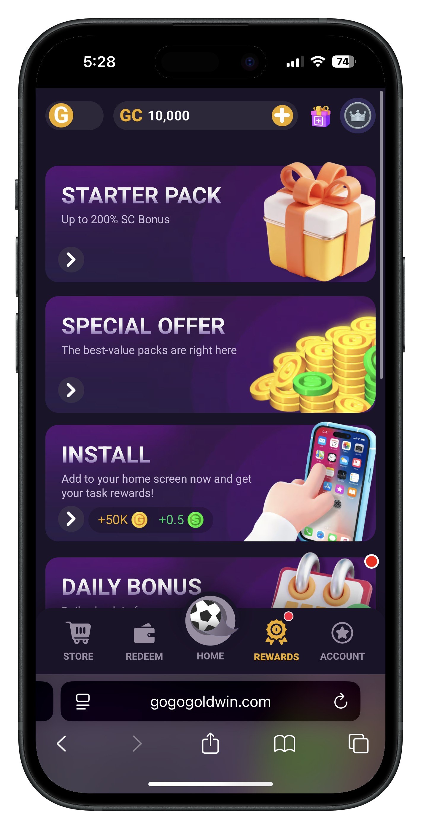 Gogogoldwin Rewards