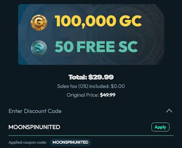 Moonspin July Promo Code Applied