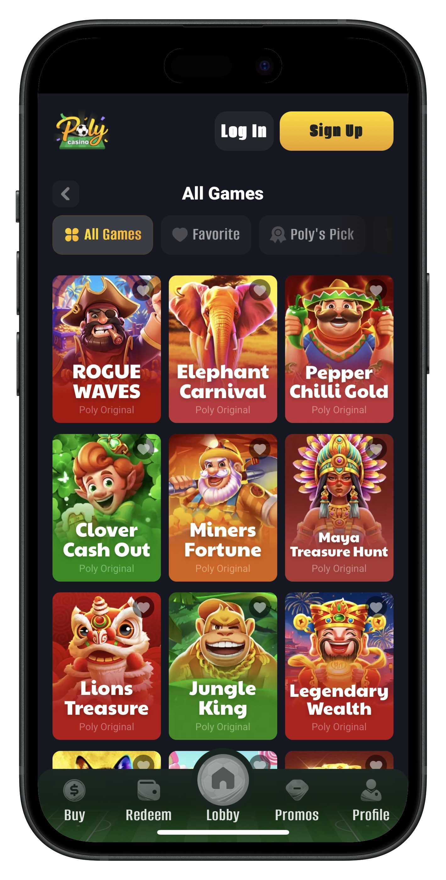 Poly Casino App Games