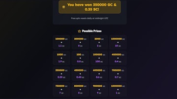 Sweep las vegas spin wheel prizes